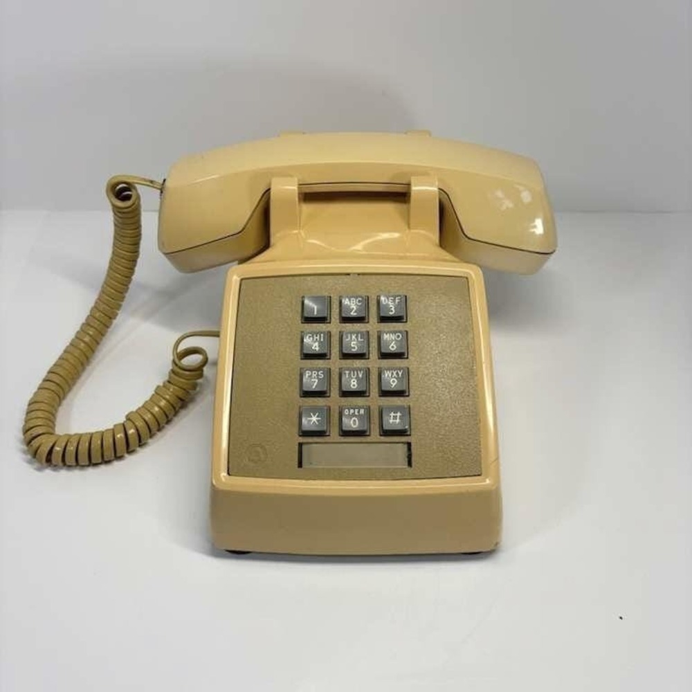 Vtg Western Electric AT&T Beige Touch Tone Desk Phone Untested Decor Retro Prop